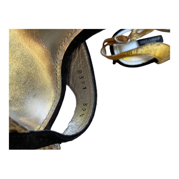 Dolce & Gabbana heels sz 39.5 Black gold - Picture 2 of 7